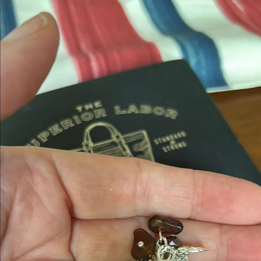 Silver Coffee Cup Charm with Crystals new